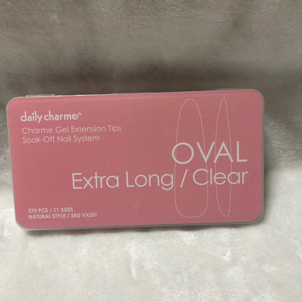1 Daily Charmer clear Gel Extension full coverage Tips OVAL Extra Long